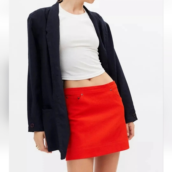URBAN OUTFITTERS ASHLEY PELMIT ORANGE FITTED MINI SKIRT/ S-P. - Picture 16 of 16